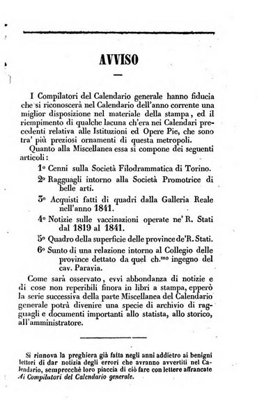 Calendario generale pe' Regii Stati pubblicato con autorità del Governo e con privilegio di S.S.R.M