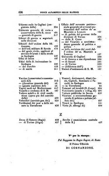 Calendario generale pe' Regii Stati pubblicato con autorità del Governo e con privilegio di S.S.R.M