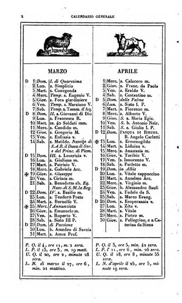 Calendario generale pe' Regii Stati pubblicato con autorità del Governo e con privilegio di S.S.R.M