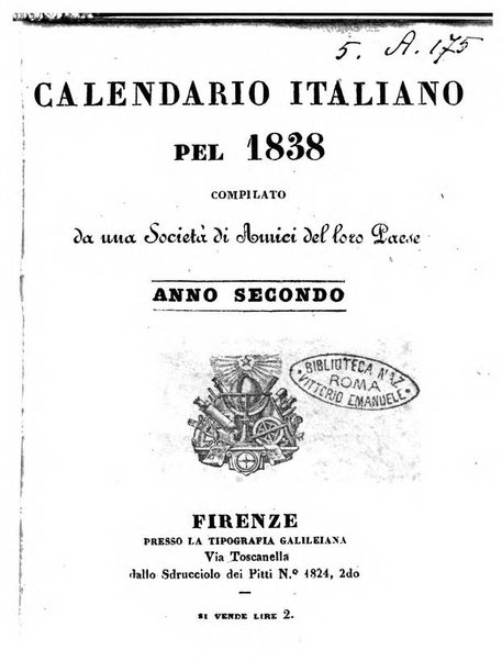 Calendario italiano pel ...