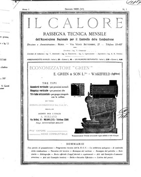 Il calore rassegna tecnica mensile dell'Associazione nazionale per il controllo della combustione