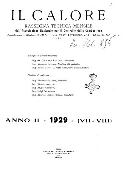 Il calore rassegna tecnica mensile dell'Associazione nazionale per il controllo della combustione