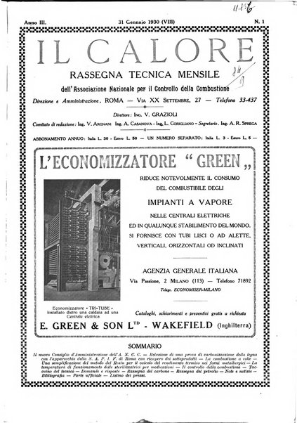 Il calore rassegna tecnica mensile dell'Associazione nazionale per il controllo della combustione