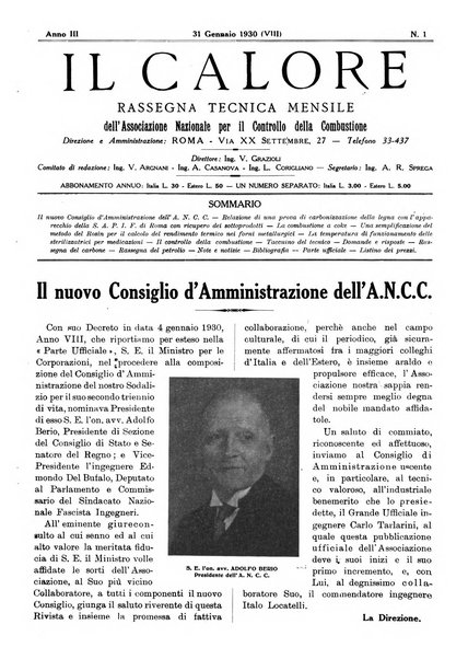 Il calore rassegna tecnica mensile dell'Associazione nazionale per il controllo della combustione