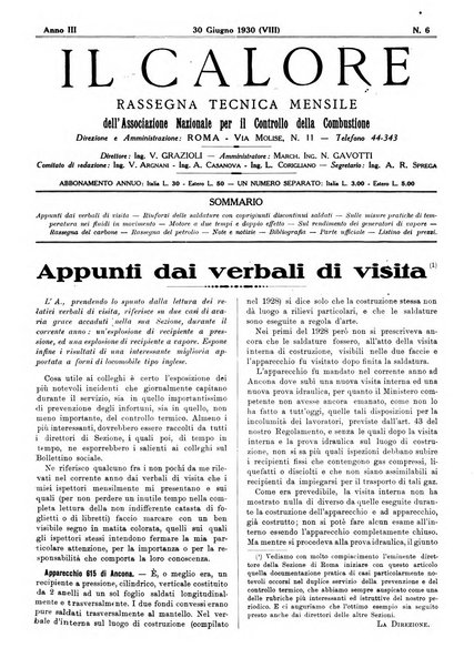 Il calore rassegna tecnica mensile dell'Associazione nazionale per il controllo della combustione