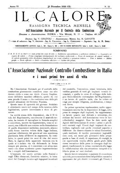 Il calore rassegna tecnica mensile dell'Associazione nazionale per il controllo della combustione