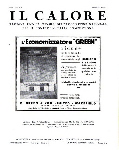 Il calore rassegna tecnica mensile dell'Associazione nazionale per il controllo della combustione