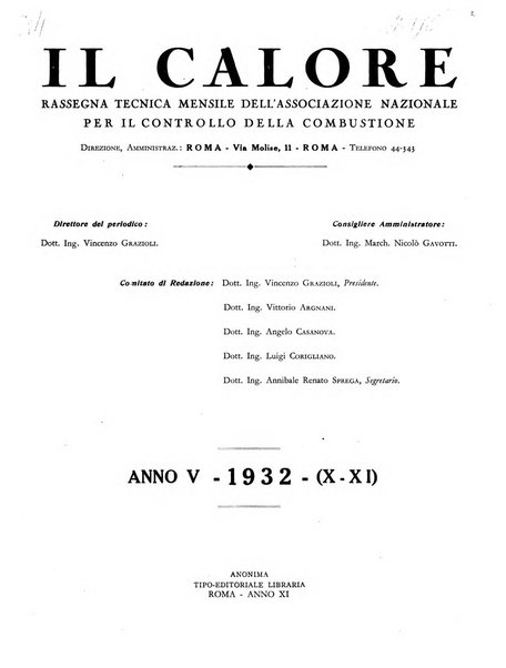 Il calore rassegna tecnica mensile dell'Associazione nazionale per il controllo della combustione