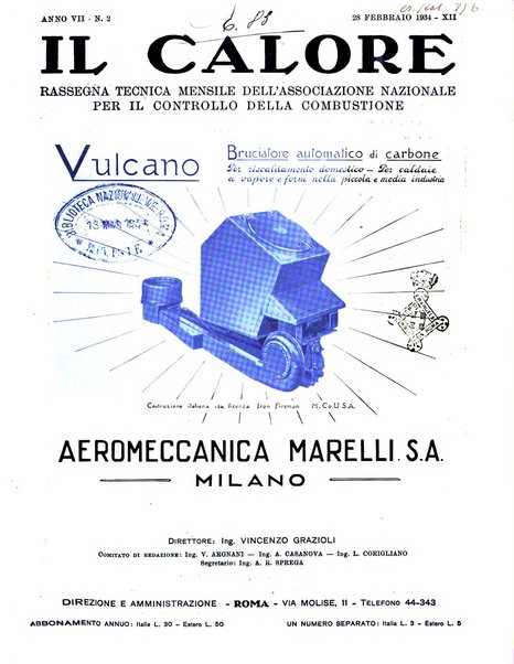 Il calore rassegna tecnica mensile dell'Associazione nazionale per il controllo della combustione