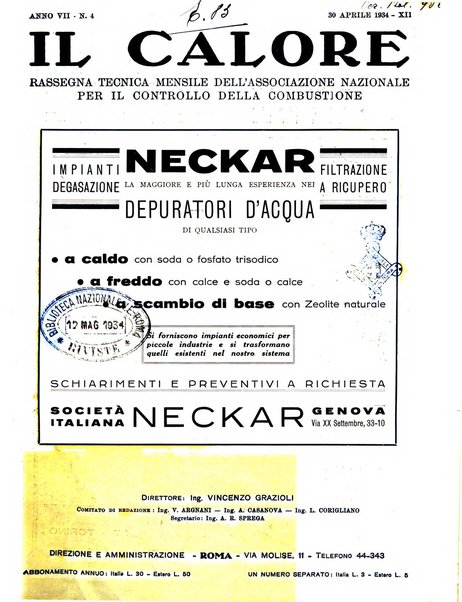 Il calore rassegna tecnica mensile dell'Associazione nazionale per il controllo della combustione