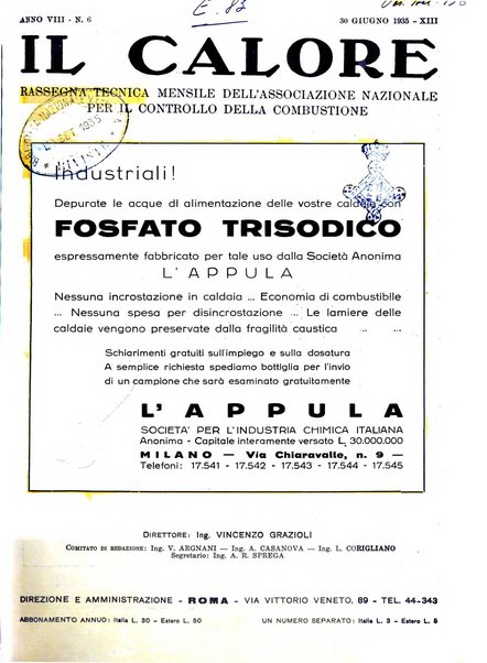 Il calore rassegna tecnica mensile dell'Associazione nazionale per il controllo della combustione