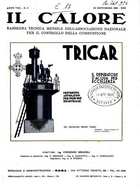 Il calore rassegna tecnica mensile dell'Associazione nazionale per il controllo della combustione