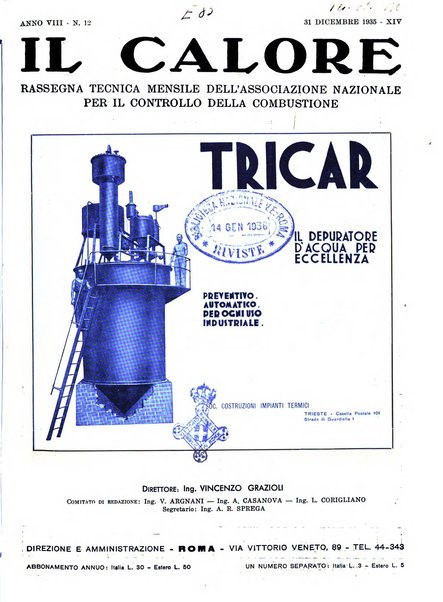 Il calore rassegna tecnica mensile dell'Associazione nazionale per il controllo della combustione