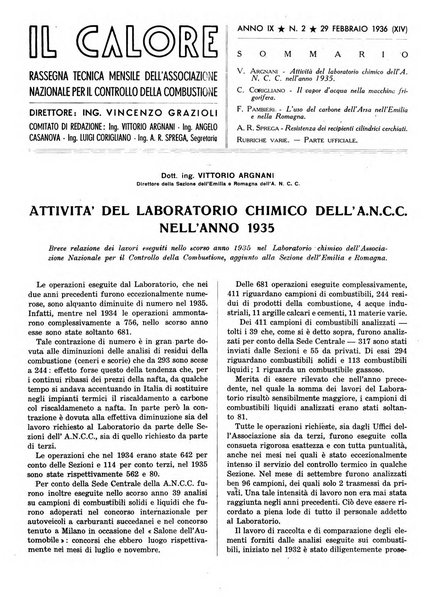 Il calore rassegna tecnica mensile dell'Associazione nazionale per il controllo della combustione