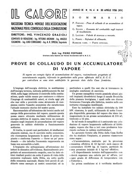 Il calore rassegna tecnica mensile dell'Associazione nazionale per il controllo della combustione