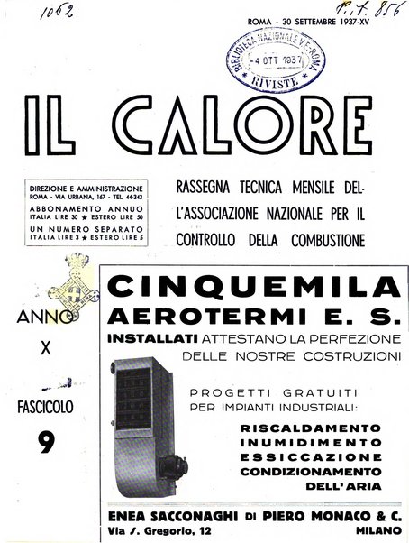 Il calore rassegna tecnica mensile dell'Associazione nazionale per il controllo della combustione