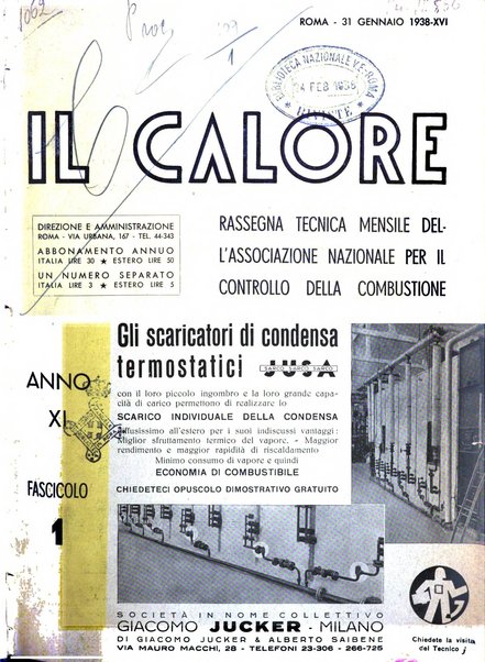 Il calore rassegna tecnica mensile dell'Associazione nazionale per il controllo della combustione