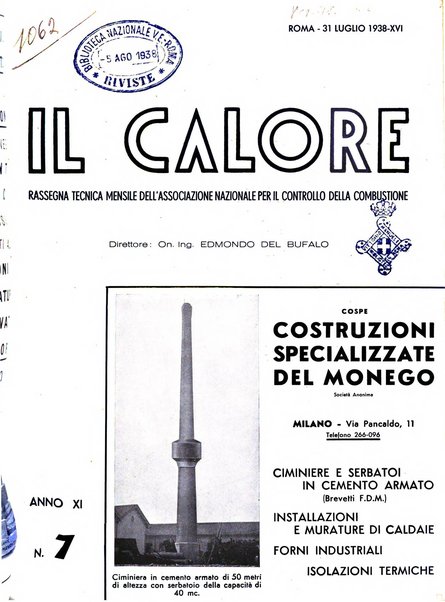 Il calore rassegna tecnica mensile dell'Associazione nazionale per il controllo della combustione