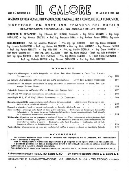 Il calore rassegna tecnica mensile dell'Associazione nazionale per il controllo della combustione