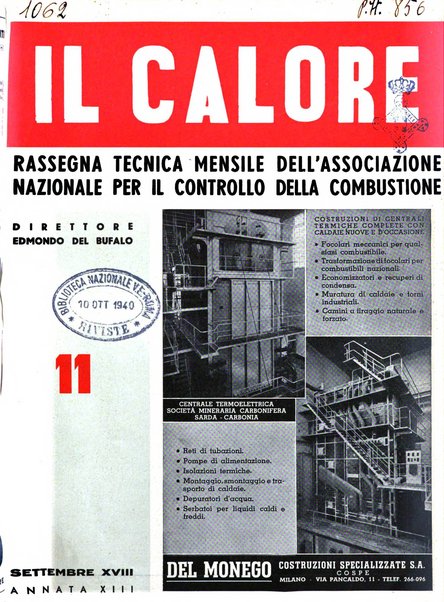 Il calore rassegna tecnica mensile dell'Associazione nazionale per il controllo della combustione