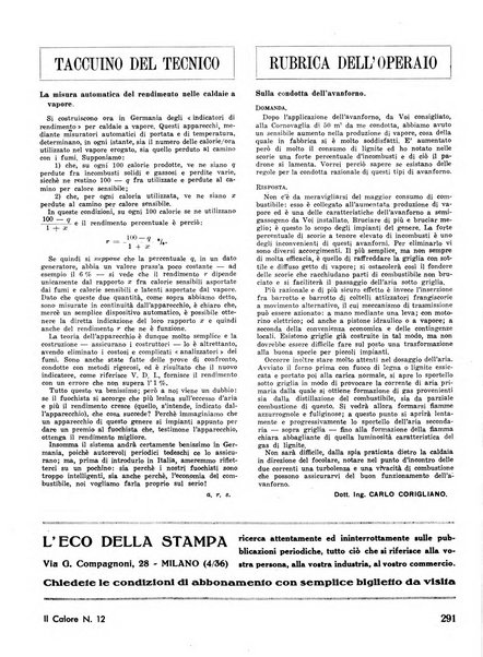 Il calore rassegna tecnica mensile dell'Associazione nazionale per il controllo della combustione