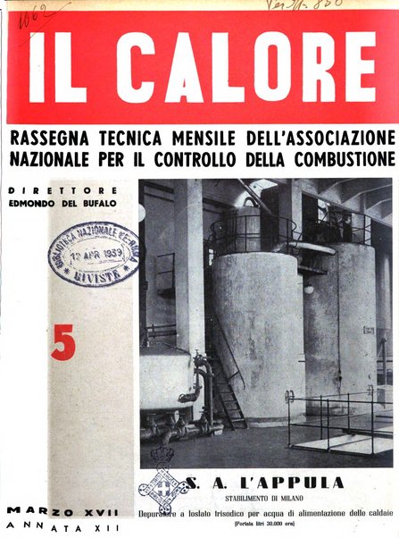 Il calore rassegna tecnica mensile dell'Associazione nazionale per il controllo della combustione