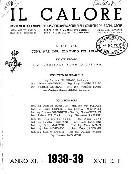 Il calore rassegna tecnica mensile dell'Associazione nazionale per il controllo della combustione