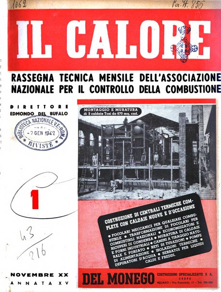 Il calore rassegna tecnica mensile dell'Associazione nazionale per il controllo della combustione