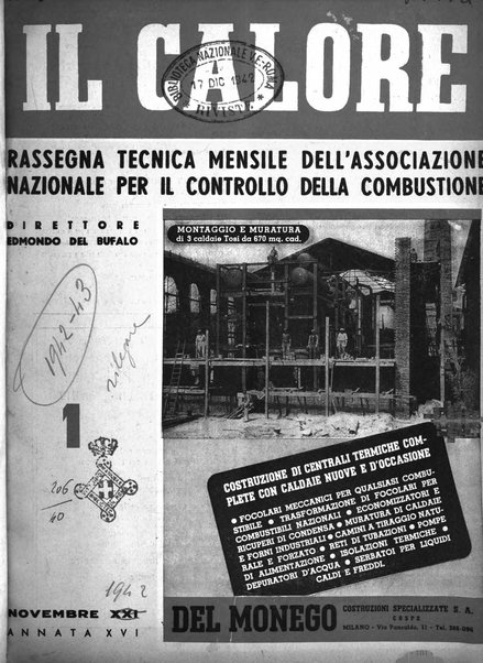 Il calore rassegna tecnica mensile dell'Associazione nazionale per il controllo della combustione