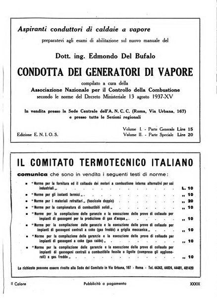 Il calore rassegna tecnica mensile dell'Associazione nazionale per il controllo della combustione