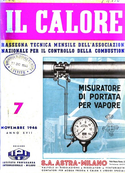 Il calore rassegna tecnica mensile dell'Associazione nazionale per il controllo della combustione