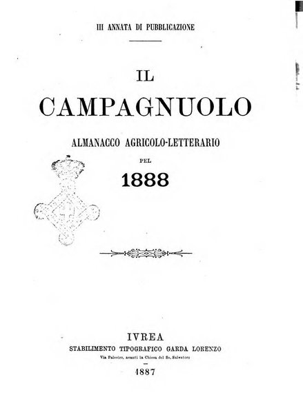 Il campagnuolo almanacco strenna agricolo letterario illustrato