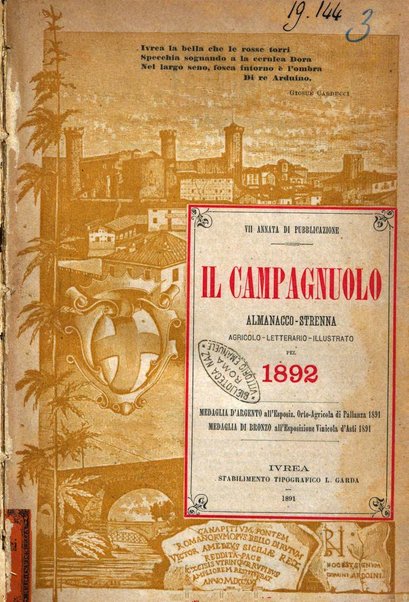 Il campagnuolo almanacco strenna agricolo letterario illustrato