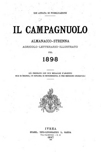 Il campagnuolo almanacco strenna agricolo letterario illustrato