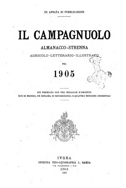 Il campagnuolo almanacco strenna agricolo letterario illustrato