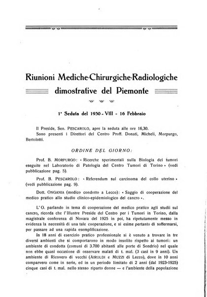 Il Cancro rivista trimestrale del centro per lo studio, diagnosi e cura dei tumori