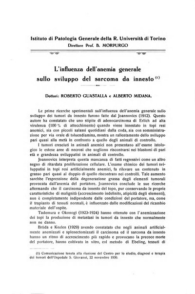 Il Cancro rivista trimestrale del centro per lo studio, diagnosi e cura dei tumori