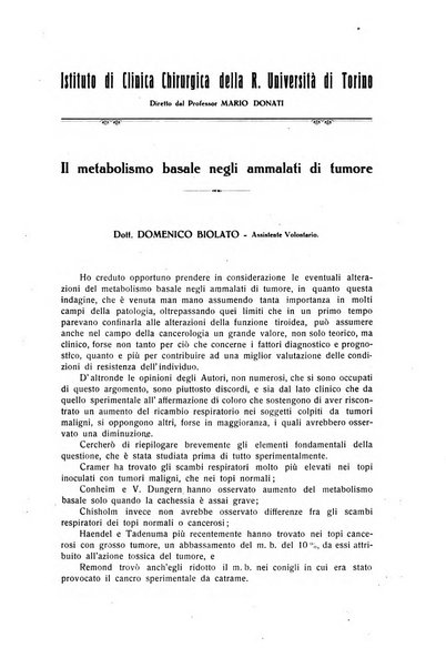 Il Cancro rivista trimestrale del centro per lo studio, diagnosi e cura dei tumori