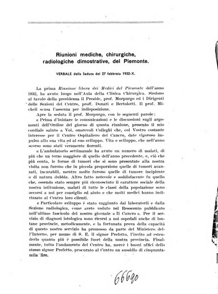 Il Cancro rivista trimestrale del centro per lo studio, diagnosi e cura dei tumori