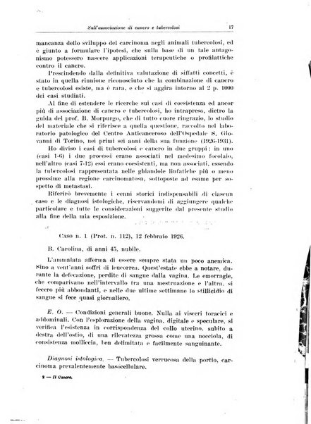 Il Cancro rivista trimestrale del centro per lo studio, diagnosi e cura dei tumori