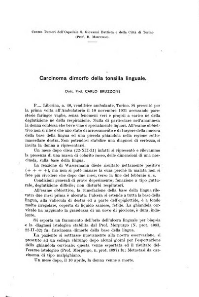 Il Cancro rivista trimestrale del centro per lo studio, diagnosi e cura dei tumori