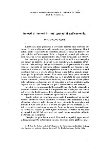 Il Cancro rivista trimestrale del centro per lo studio, diagnosi e cura dei tumori