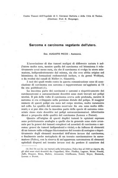 Il Cancro rivista trimestrale del centro per lo studio, diagnosi e cura dei tumori