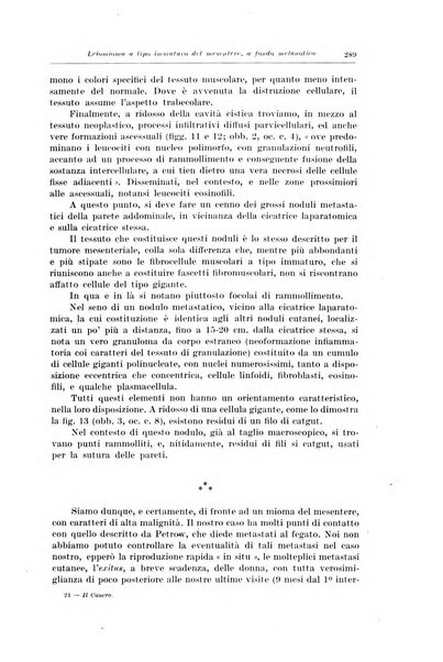 Il Cancro rivista trimestrale del centro per lo studio, diagnosi e cura dei tumori