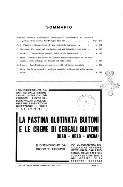 Il Cancro rivista trimestrale del centro per lo studio, diagnosi e cura dei tumori