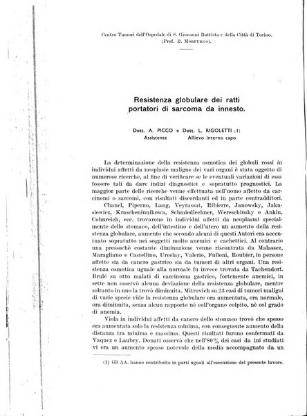 Il Cancro rivista trimestrale del centro per lo studio, diagnosi e cura dei tumori