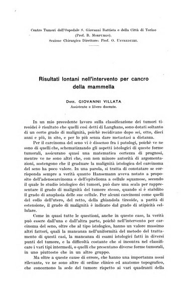 Il Cancro rivista trimestrale del centro per lo studio, diagnosi e cura dei tumori