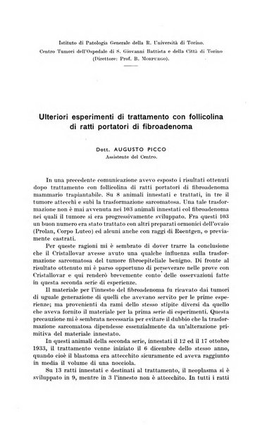 Il Cancro rivista trimestrale del centro per lo studio, diagnosi e cura dei tumori