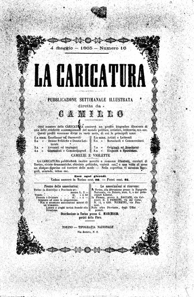 La caricatura : pubblicazione settimanale di profili biografici contemporanei illustrati da Camillo Teja , Virginio, Mario, Crac ed altri artisti