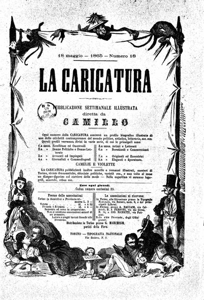 La caricatura : pubblicazione settimanale di profili biografici contemporanei illustrati da Camillo Teja , Virginio, Mario, Crac ed altri artisti